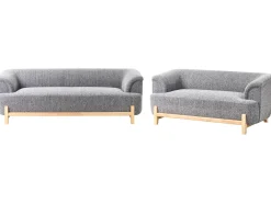 Set da salotto 5 posti ALNOR Tessuto Grigio scuro