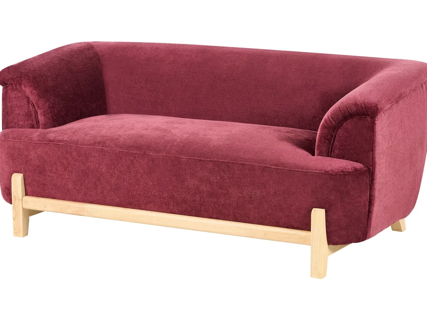 Set da salotto 5 posti ALNOR Ciniglia Bordeaux