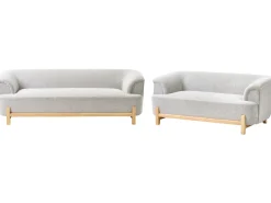 Set da salotto 5 posti ALNOR Tessuto Grigio chiaro