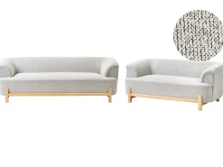 Set da salotto 5 posti ALNOR Tessuto Grigio chiaro