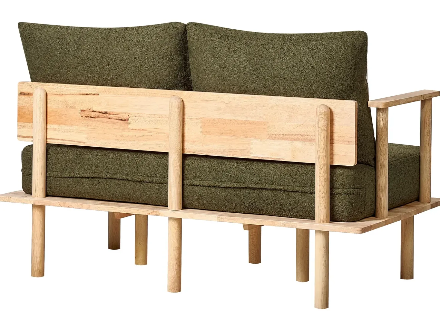 Set da salotto 3 posti ASKER Bouclé Verde scuro