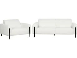 Set da salotto 4 posti ASKIM Bouclé Bianco