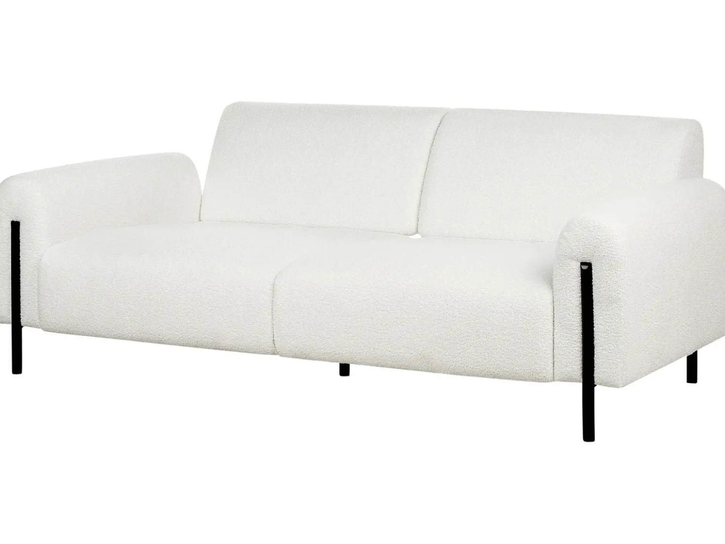 Set da salotto 4 posti ASKIM Bouclé Bianco