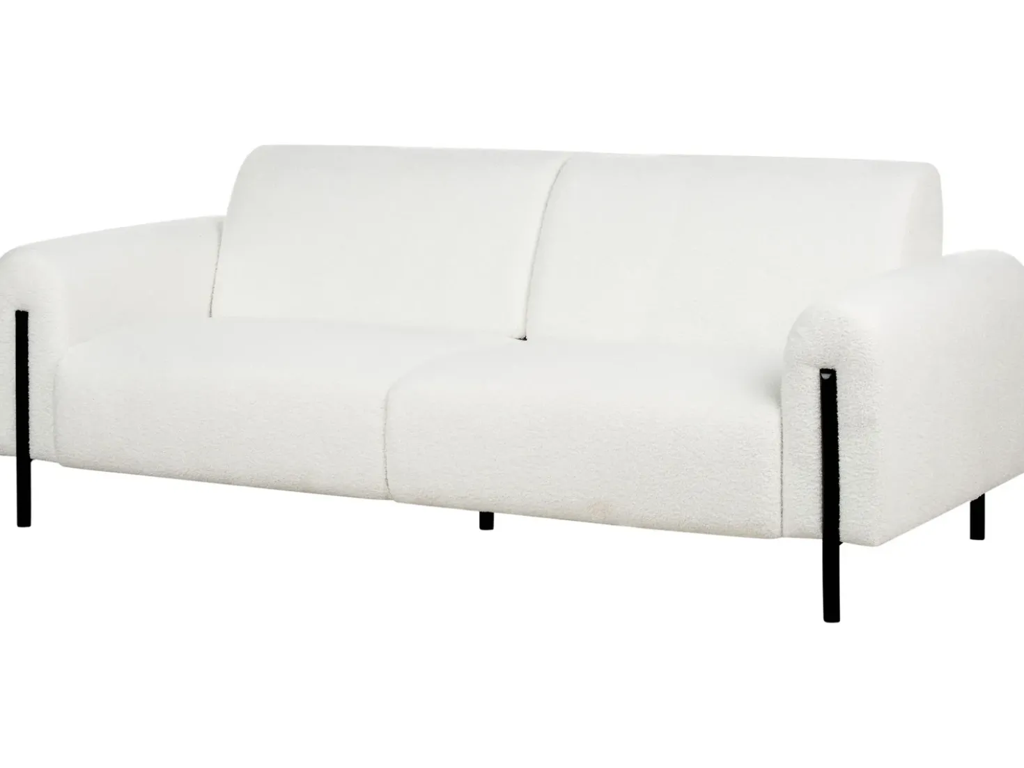 Set da salotto 4 posti ASKIM Bouclé Bianco