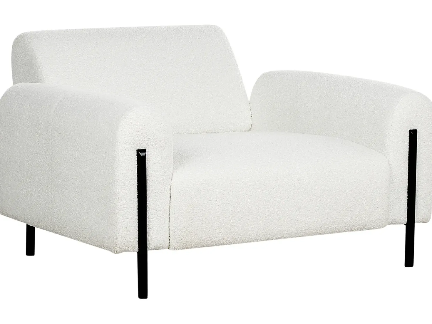 Set da salotto 4 posti ASKIM Bouclé Bianco