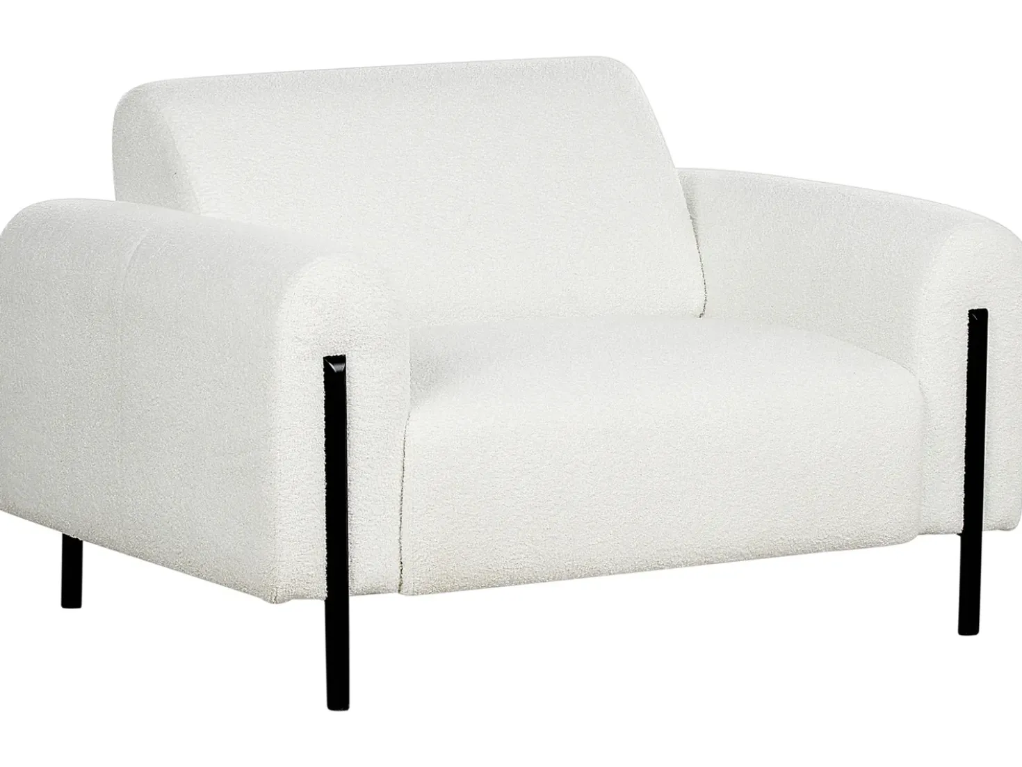 Set da salotto 4 posti ASKIM Bouclé Bianco