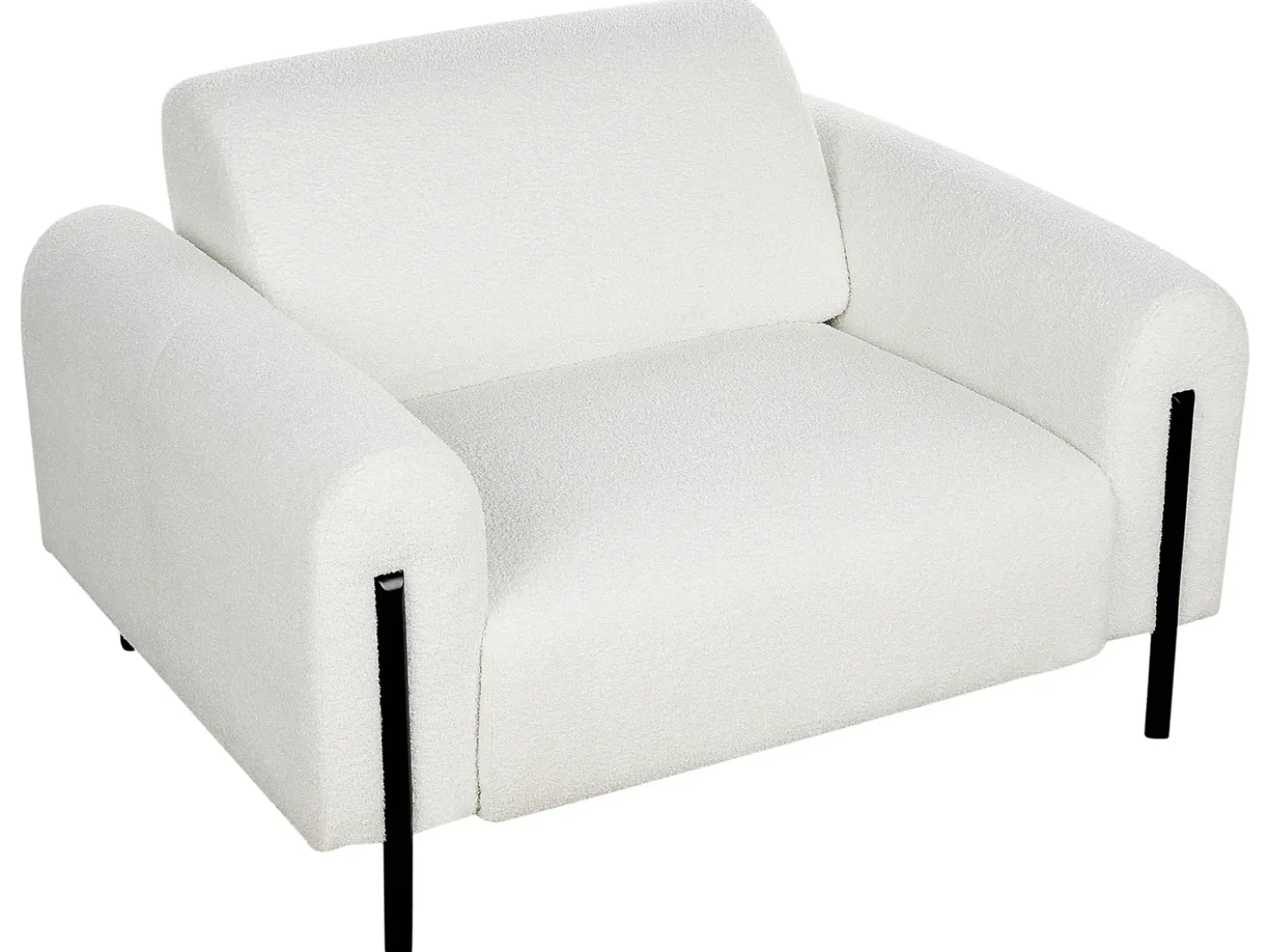 Set da salotto 4 posti ASKIM Bouclé Bianco