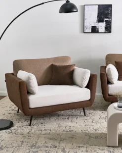 Set da salotto 4 posti BOLGA Tessuto Marrone