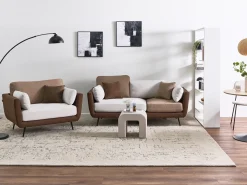 Set da salotto 4 posti BOLGA Tessuto Marrone