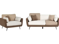 Set da salotto 4 posti BOLGA Tessuto Marrone