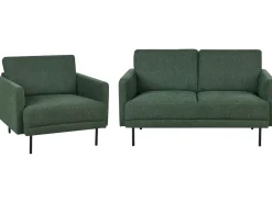 Set da salotto 2 posti BREDA Tessuto Verde scuro