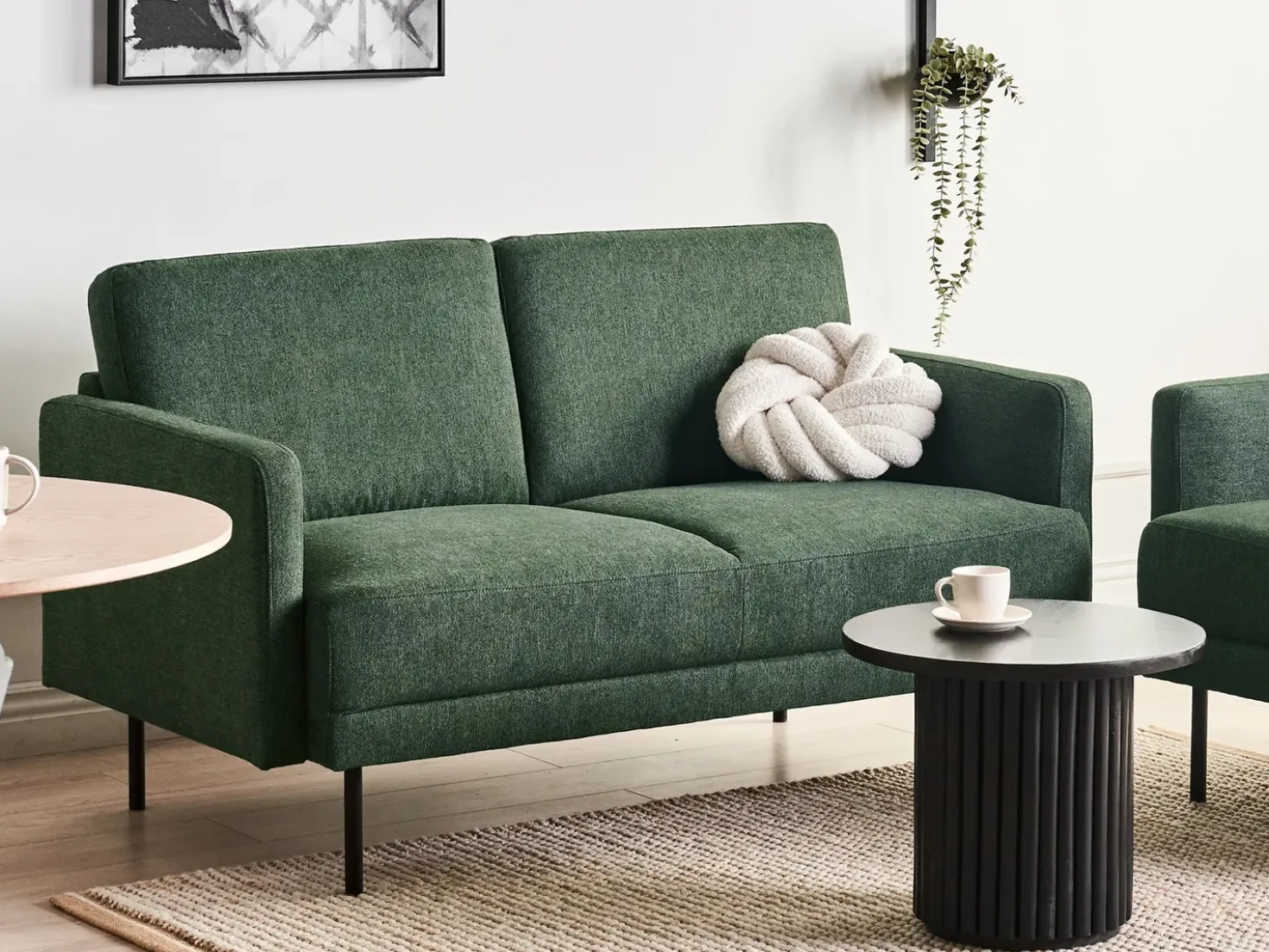 Set da salotto 2 posti BREDA Tessuto Verde scuro