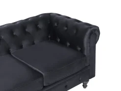 Set da salotto 4 posti CHESTERFIELD Velluto Nero