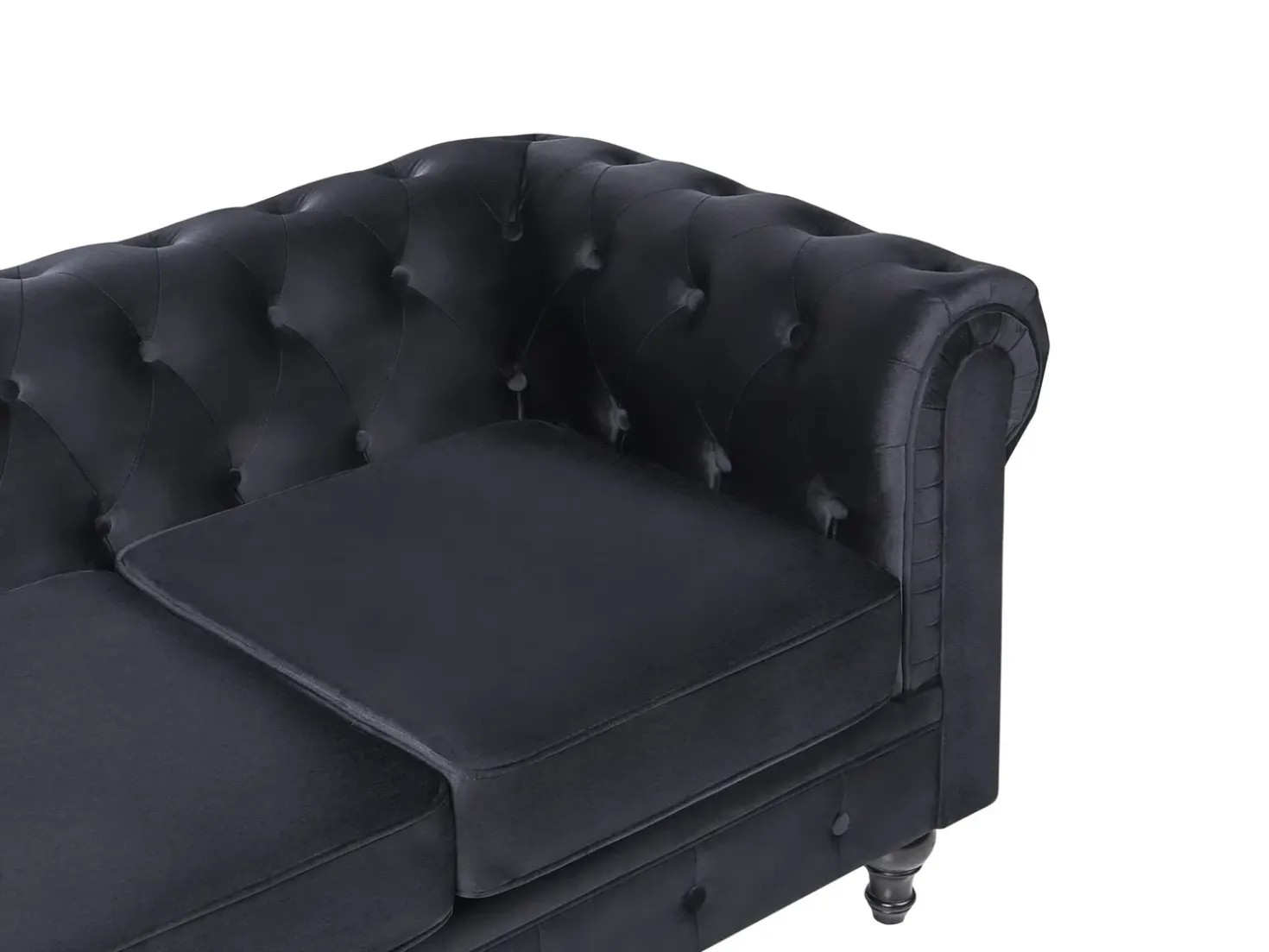 Set da salotto 4 posti CHESTERFIELD Velluto Nero