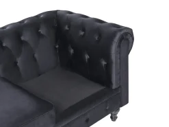 Set da salotto 4 posti CHESTERFIELD Velluto Nero