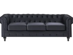 Set da salotto 4 posti CHESTERFIELD Velluto Nero