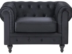 Set da salotto 4 posti CHESTERFIELD Velluto Nero