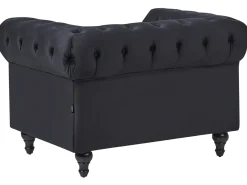 Set da salotto 4 posti CHESTERFIELD Velluto Nero