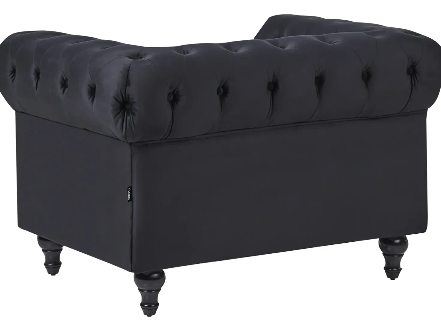 Set da salotto 4 posti CHESTERFIELD Velluto Nero