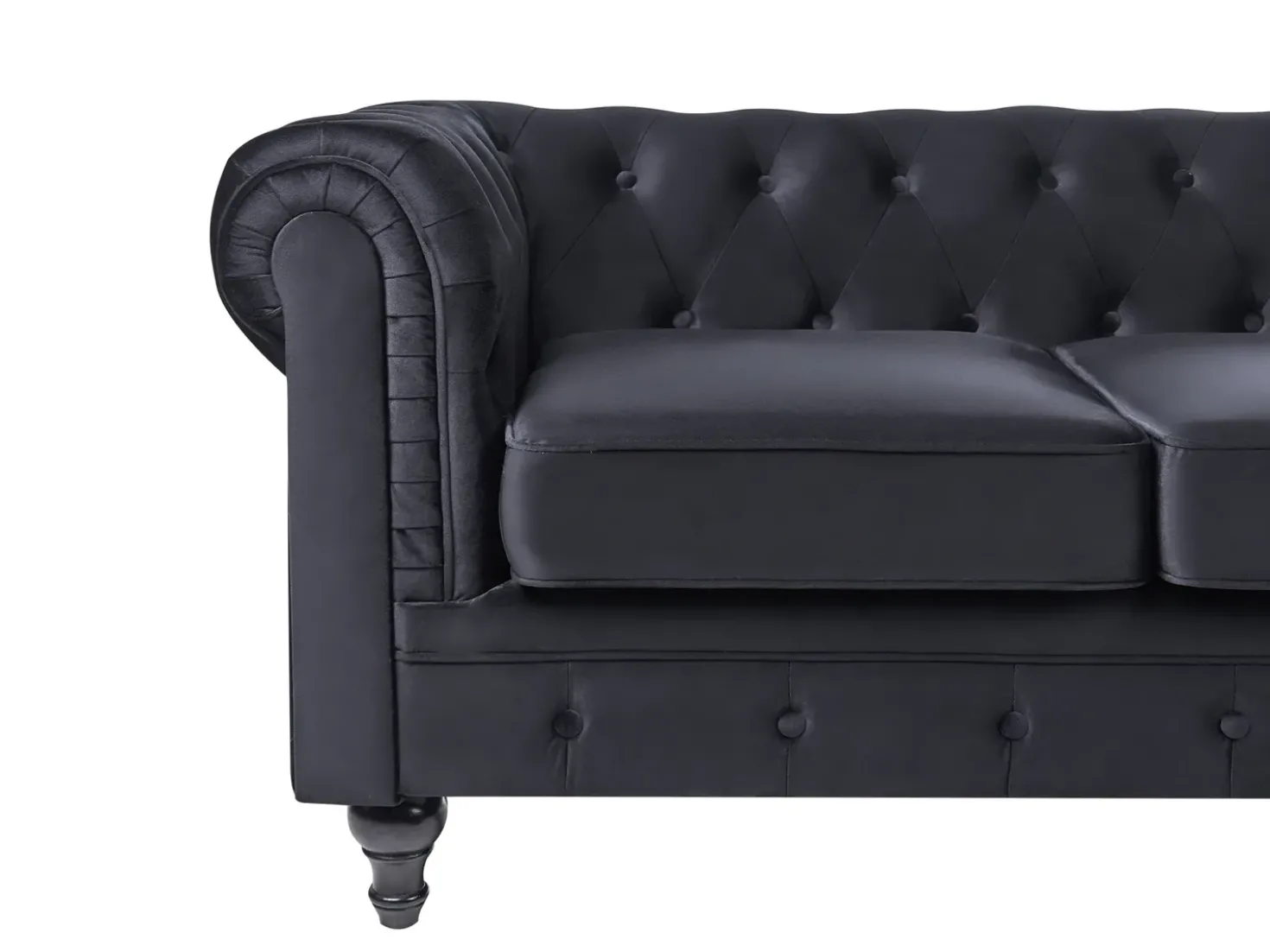 Set da salotto 4 posti CHESTERFIELD Velluto Nero