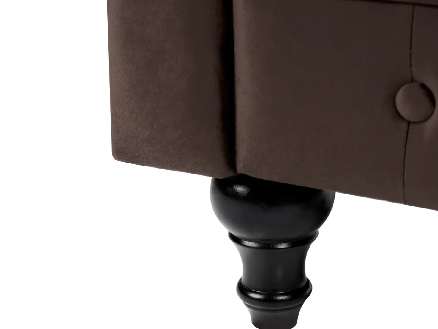 Set da salotto 4 posti CHESTERFIELD Velluto Marrone scuro
