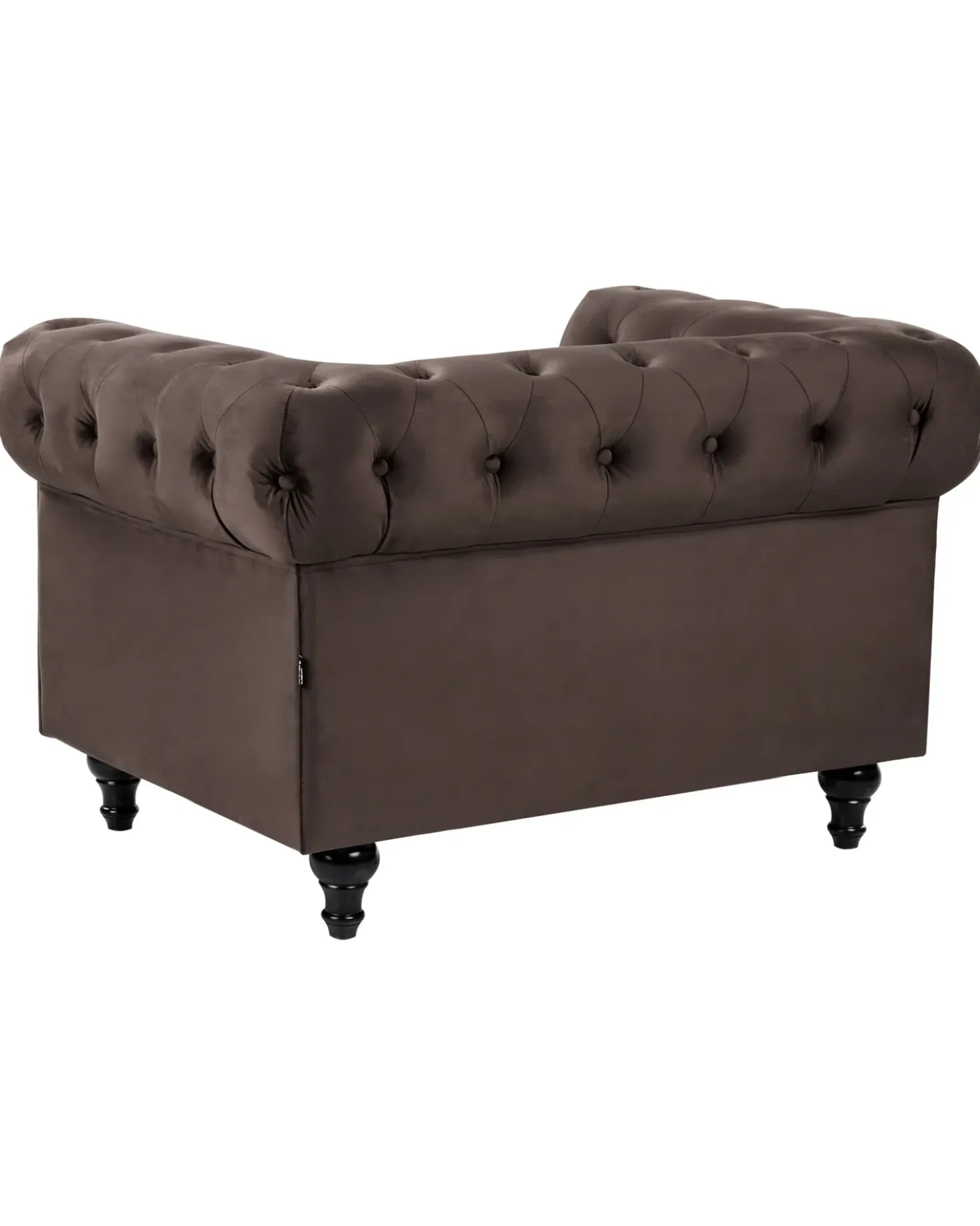 Set da salotto 4 posti CHESTERFIELD Velluto Marrone scuro