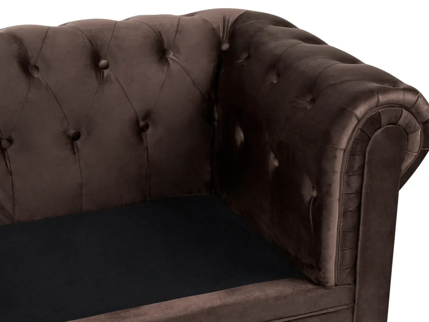 Set da salotto 4 posti CHESTERFIELD Velluto Marrone scuro