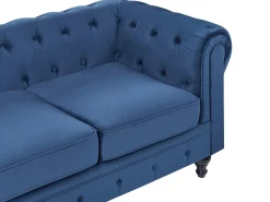 Set da salotto 4 posti CHESTERFIELD Velluto Blu marino