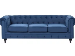 Set da salotto 4 posti CHESTERFIELD Velluto Blu marino