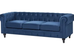 Set da salotto 4 posti CHESTERFIELD Velluto Blu marino