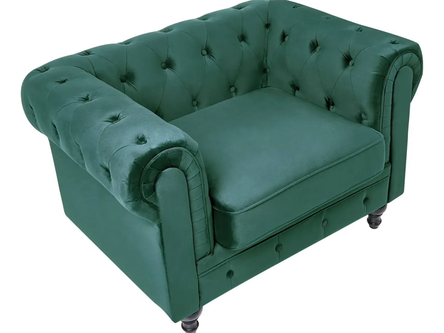 Set da salotto 4 posti CHESTERFIELD Velluto Verde smeraldo