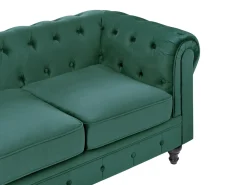 Set da salotto 4 posti CHESTERFIELD Velluto Verde smeraldo