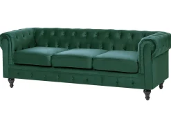 Set da salotto 4 posti CHESTERFIELD Velluto Verde smeraldo