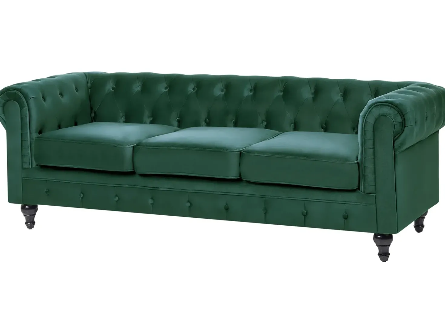 Set da salotto 4 posti CHESTERFIELD Velluto Verde smeraldo