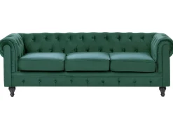 Set da salotto 4 posti CHESTERFIELD Velluto Verde smeraldo