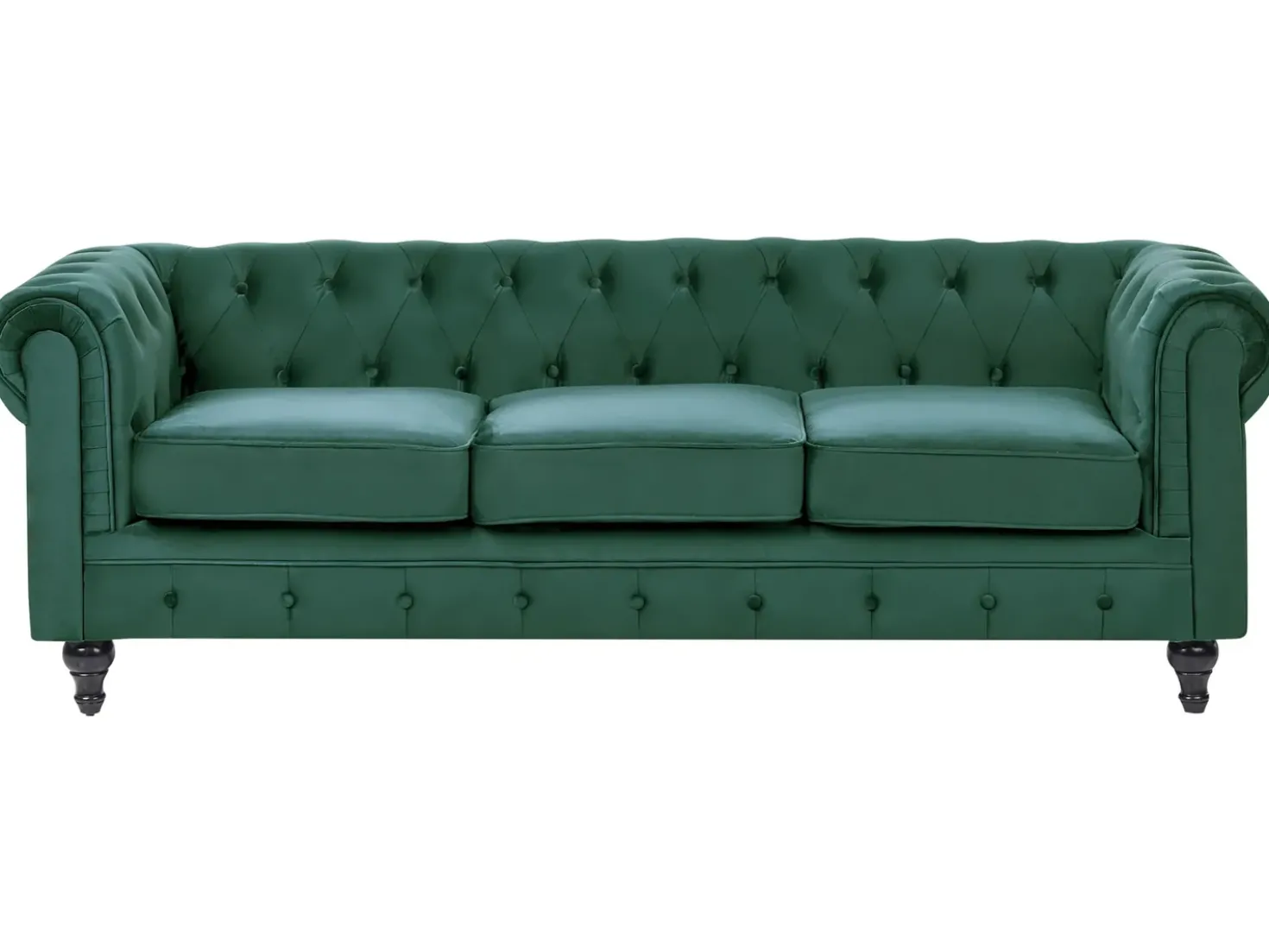 Set da salotto 4 posti CHESTERFIELD Velluto Verde smeraldo