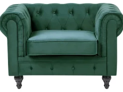 Set da salotto 4 posti CHESTERFIELD Velluto Verde smeraldo