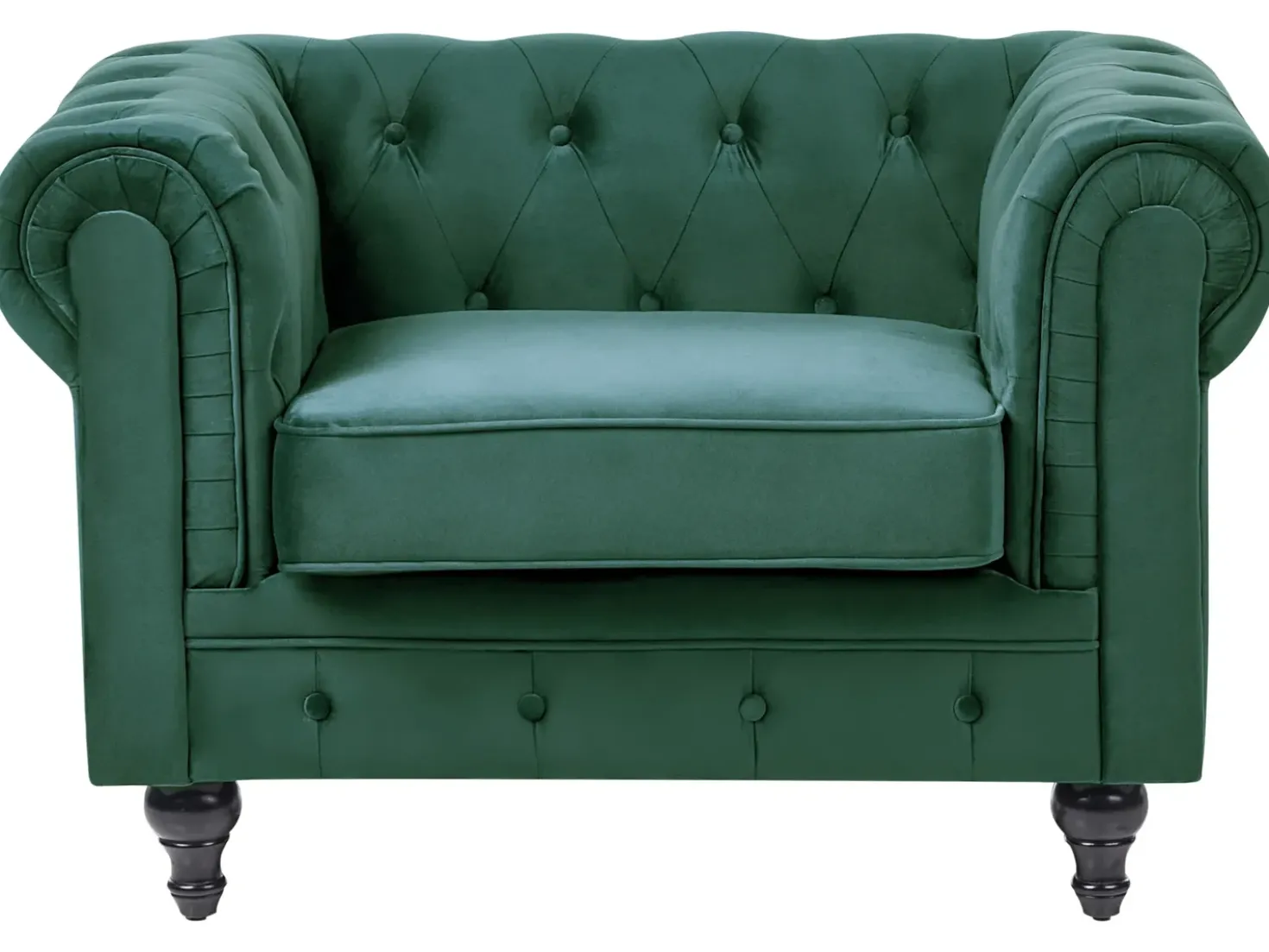Set da salotto 4 posti CHESTERFIELD Velluto Verde smeraldo