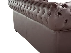 Set da salotto 4 posti CHESTERFIELD Pelle naturale Marrone
