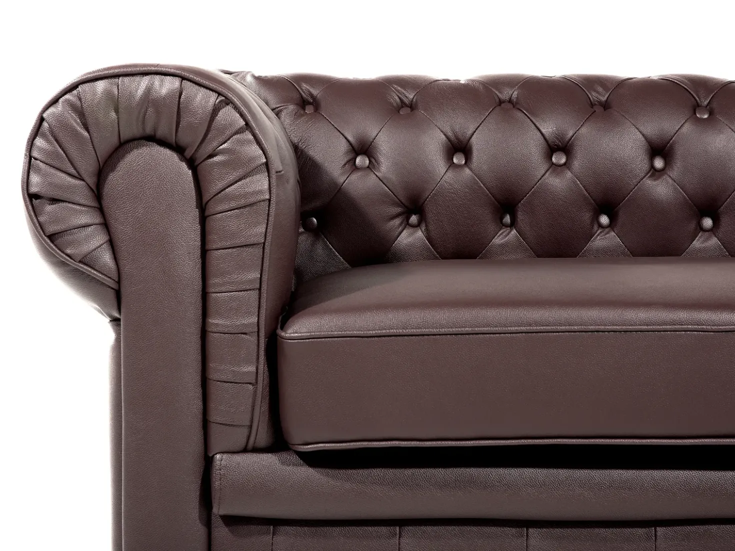 Set da salotto 4 posti CHESTERFIELD Pelle naturale Marrone