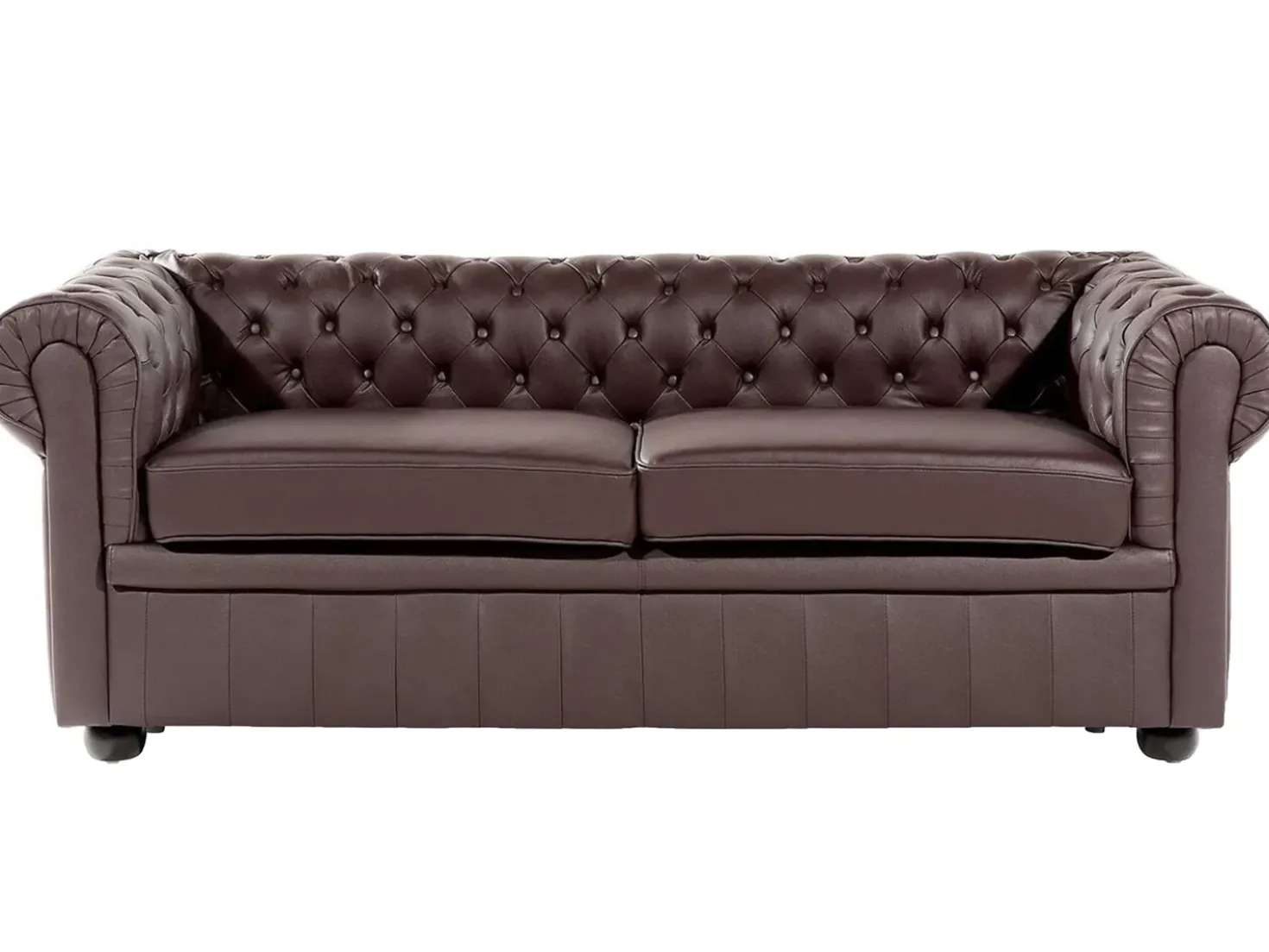 Set da salotto 4 posti CHESTERFIELD Pelle naturale Marrone