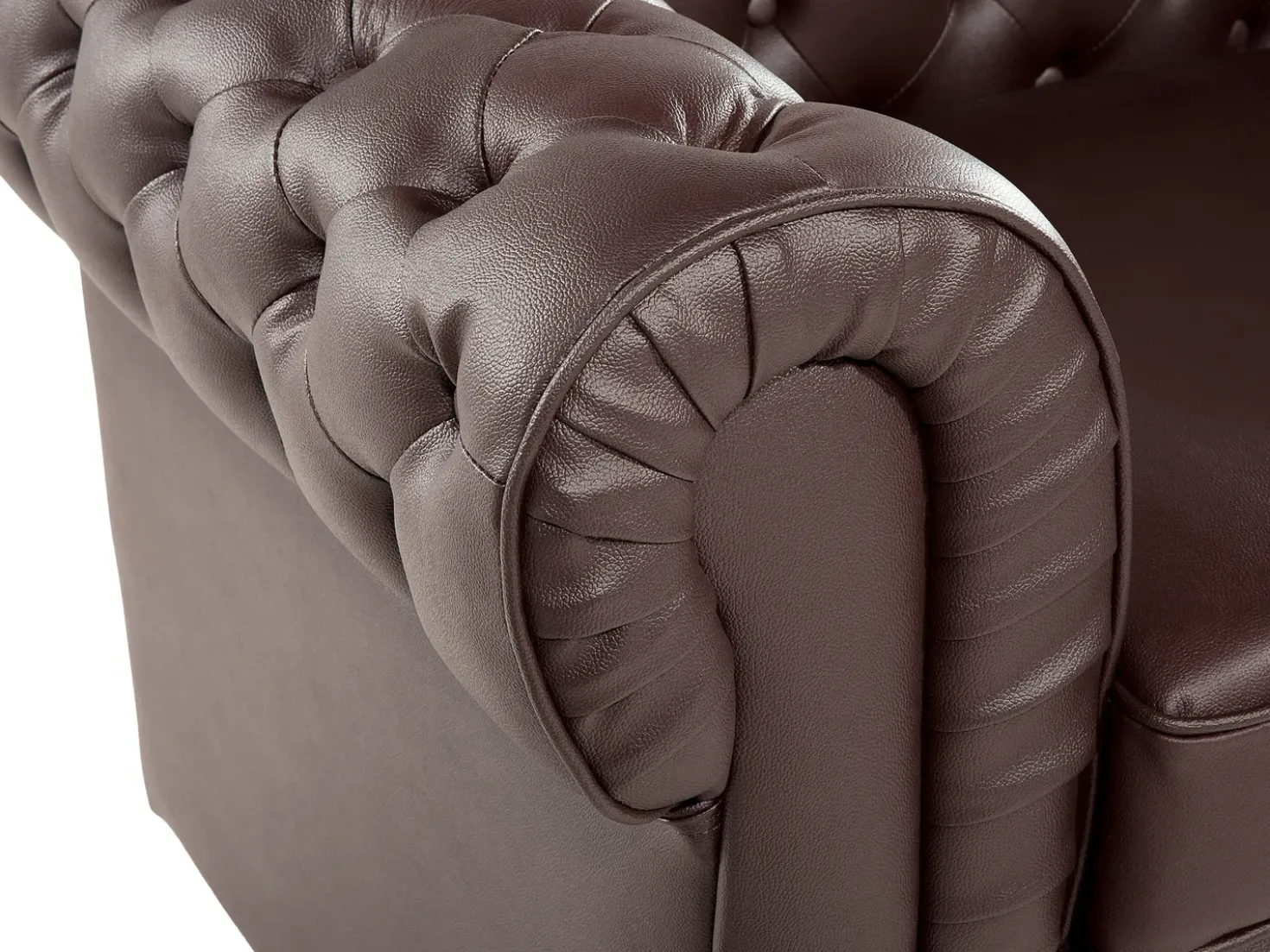 Set da salotto 4 posti CHESTERFIELD Pelle naturale Marrone