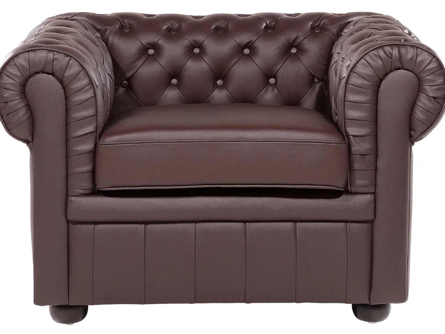 Set da salotto 4 posti CHESTERFIELD Pelle naturale Marrone