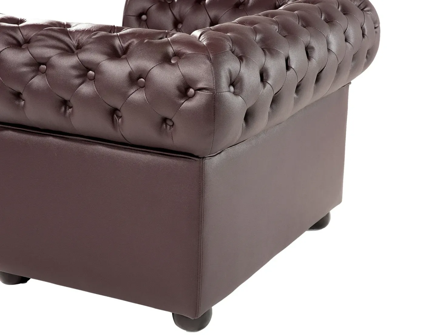 Set da salotto 4 posti CHESTERFIELD Pelle naturale Marrone