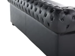 Set da salotto 4 posti CHESTERFIELD Pelle naturale Nero
