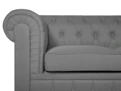 Set da salotto 4 posti CHESTERFIELD Tessuto Grigio chiaro