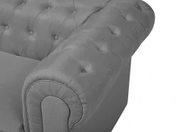 Set da salotto 4 posti CHESTERFIELD Tessuto Grigio chiaro