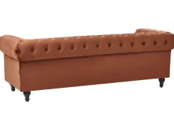 Set da salotto 4 posti CHESTERFIELD Velluto Marrone dorato