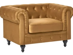 Set da salotto 4 posti CHESTERFIELD Velluto Oro