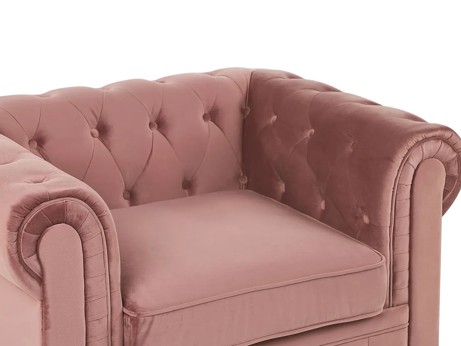 Set da salotto 4 posti CHESTERFIELD Velluto Rosa